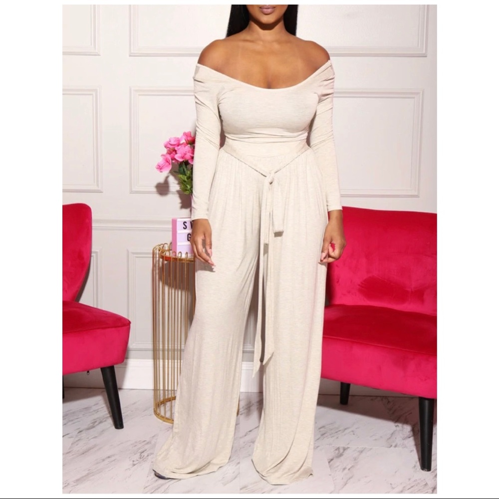 Swank A Posh Wide Leg Pants Set (Color: Olive)